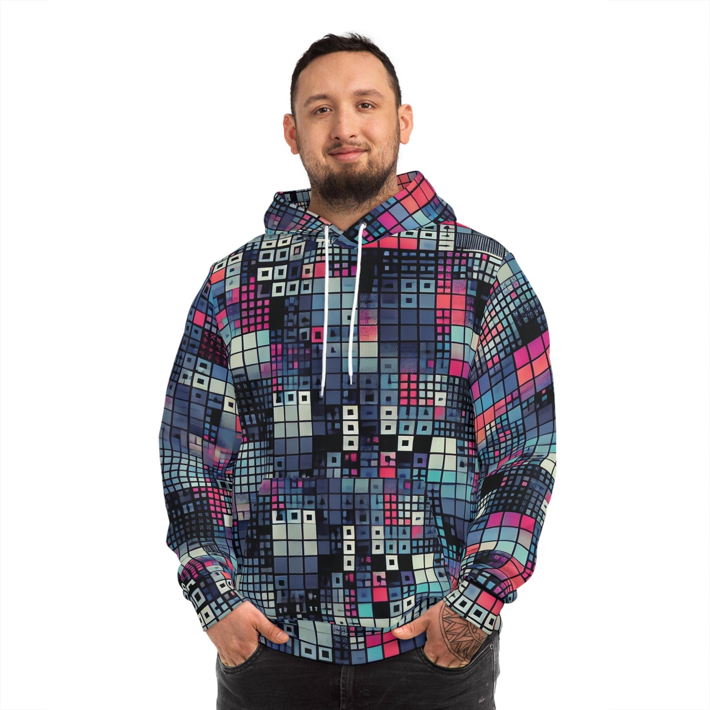 Optical Disarray Anti-Surveillance Hoodie – Machine Vision Disruption Apparel